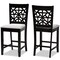 Baxton Studio Devon Grey Upholstered and Espresso Wood 2-Piece Pub Chair Set 166-10765 - alternate 1